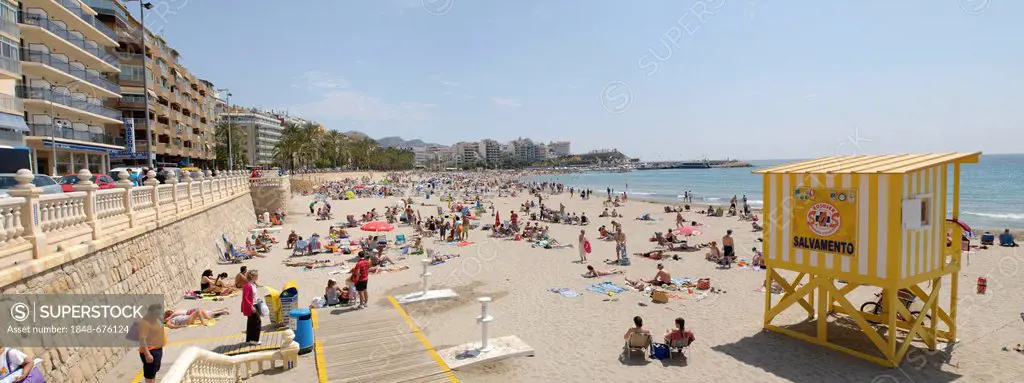 Playa Poniente, panorama, Benidorm, Alicante, Spain, Europe