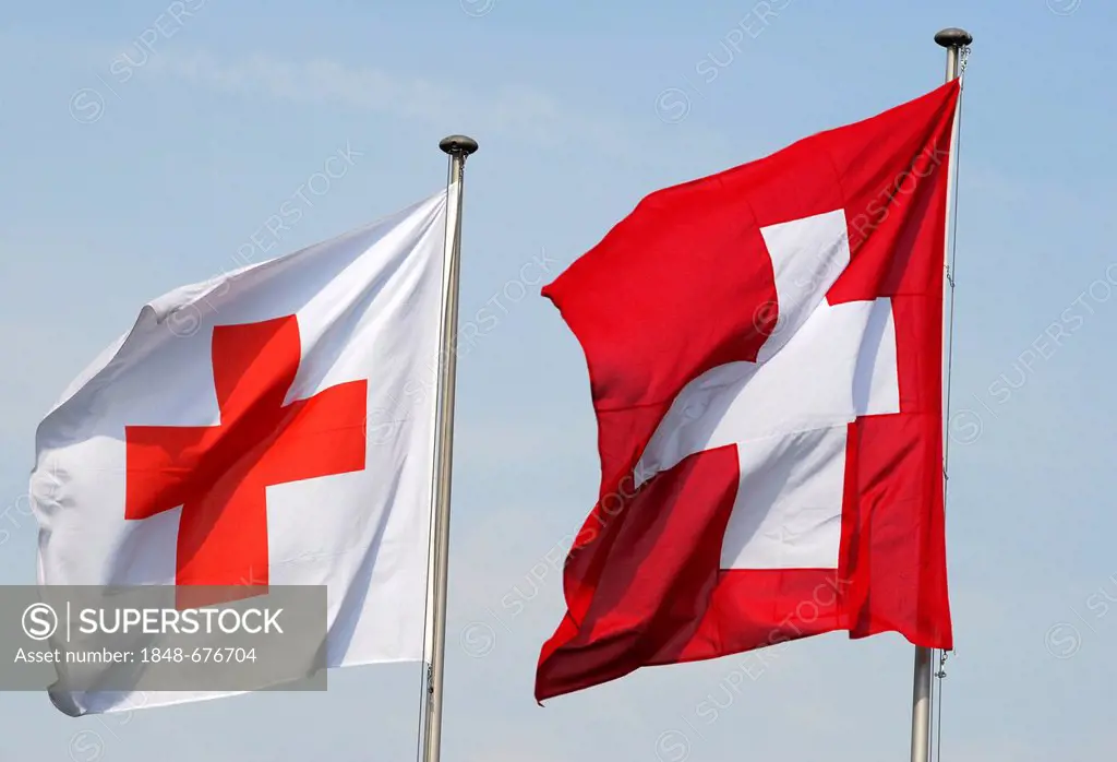 Swiss Red Cross with Swiss flag