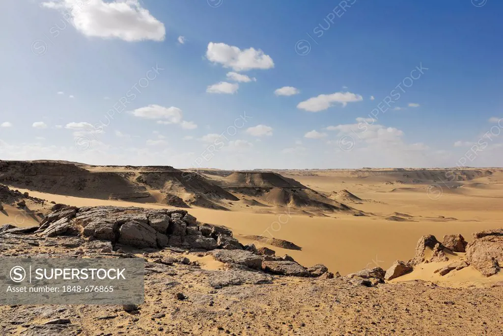 Desert landscape near Farafra Oasis, Western Desert, Egypt, Africa