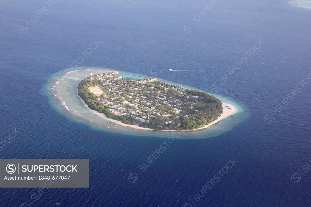 Aerial view, atoll, Maldives, Indian Ocean