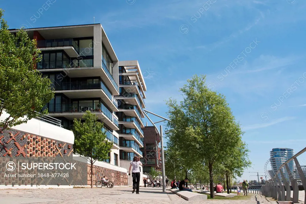 Modern architecture in the HafenCity harbour district, Hamburg, Germany, Europe