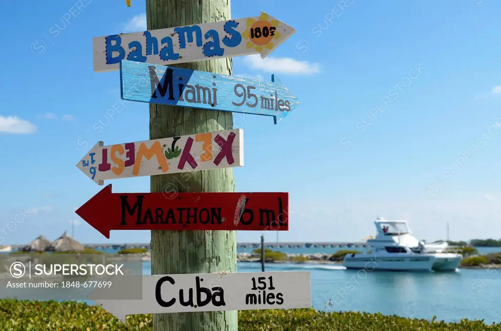 Signpost, Hawks Cay Resort, Florida, USA