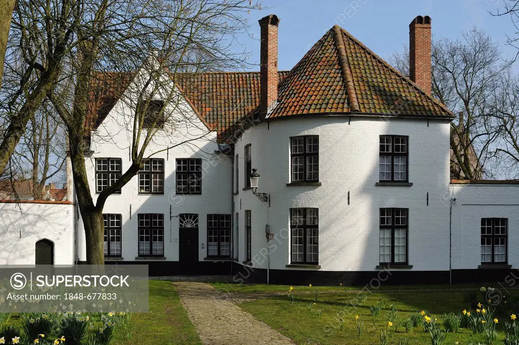 One of the houses of the convent, beguinage, of Bruges, Flanders, Belgium, Europe