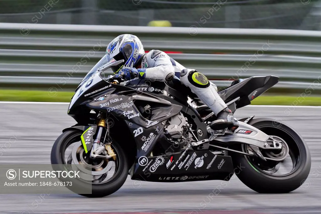 Motorcycle racer Michael Ranseder, Austria, competes in the IDM Superbike cup on August 20. 2011 in Zeltweg, Austria, Europe
