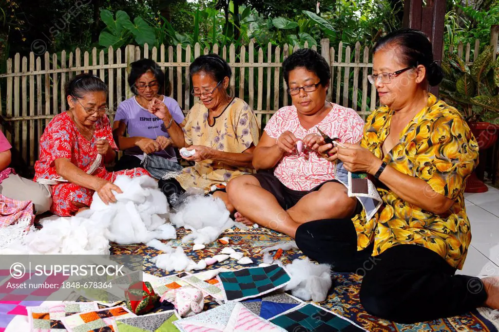 Women producing patchwork, arts and crafts, Palalangon, Bandung, Java, Indonesia, Southeast Asia