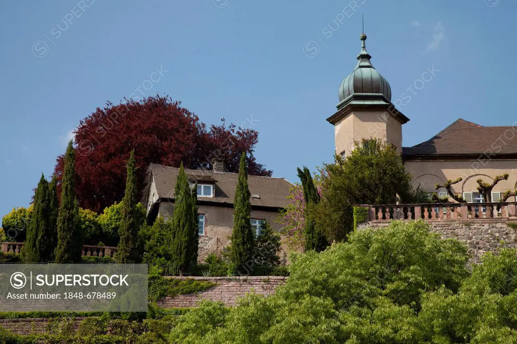 Neues Schloss castle on Florentinerberg mountain, Baden-Baden, Black Forest, Baden-Wuerttemberg, Germany, Europe