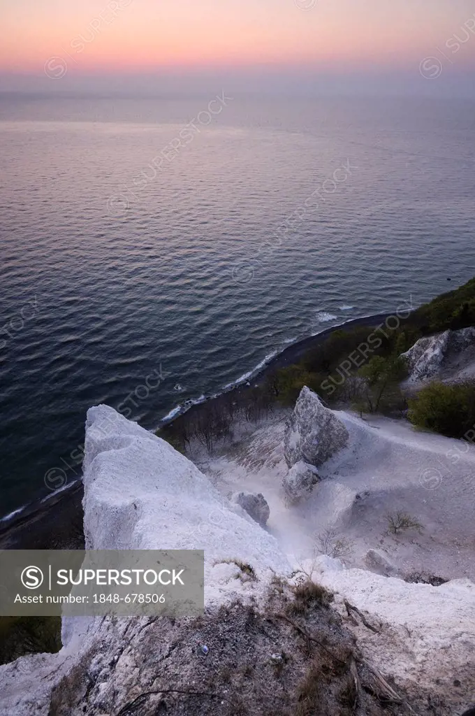 View from the cliffs of the Auguste Viktoria-Sicht, Ruegen, Rugia, Mecklenburg-Western Pomerania, Germany, Europe