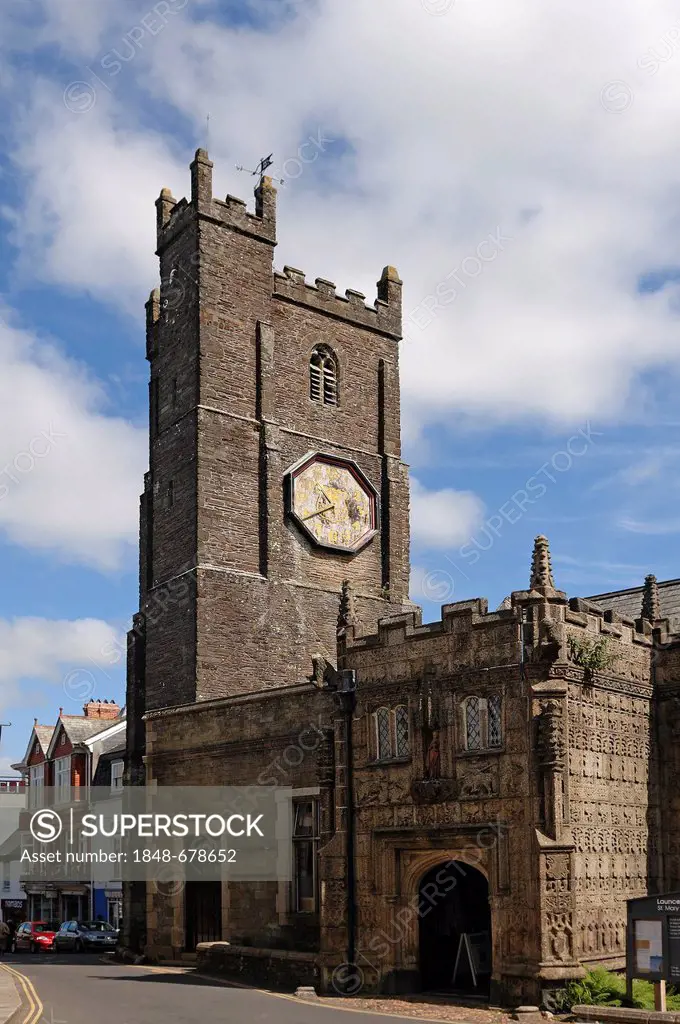 Church of St Mary Magdalene, 1511, tower from 13th Century, Church Street, Launceston, Cornwall, England, United Kingdom, Europe