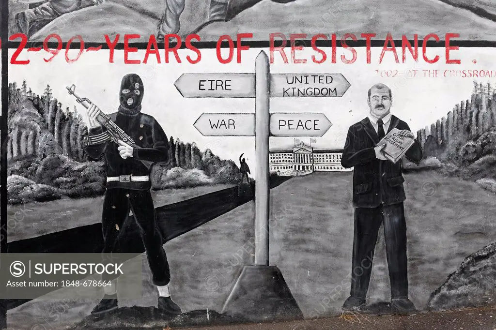 Protestant murals, Shankill Road, West Belfast, Northern Ireland, Ireland, Great Britain, Europe, PublicGround