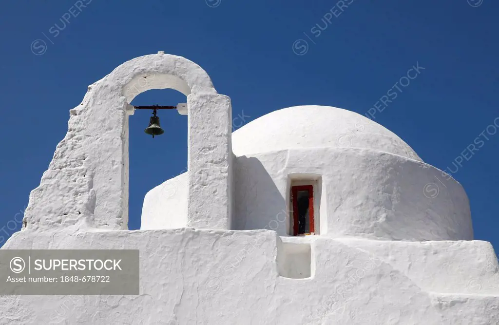 Church of Panagia Paraportiani in the old town of Mykonos, Greece, Europe
