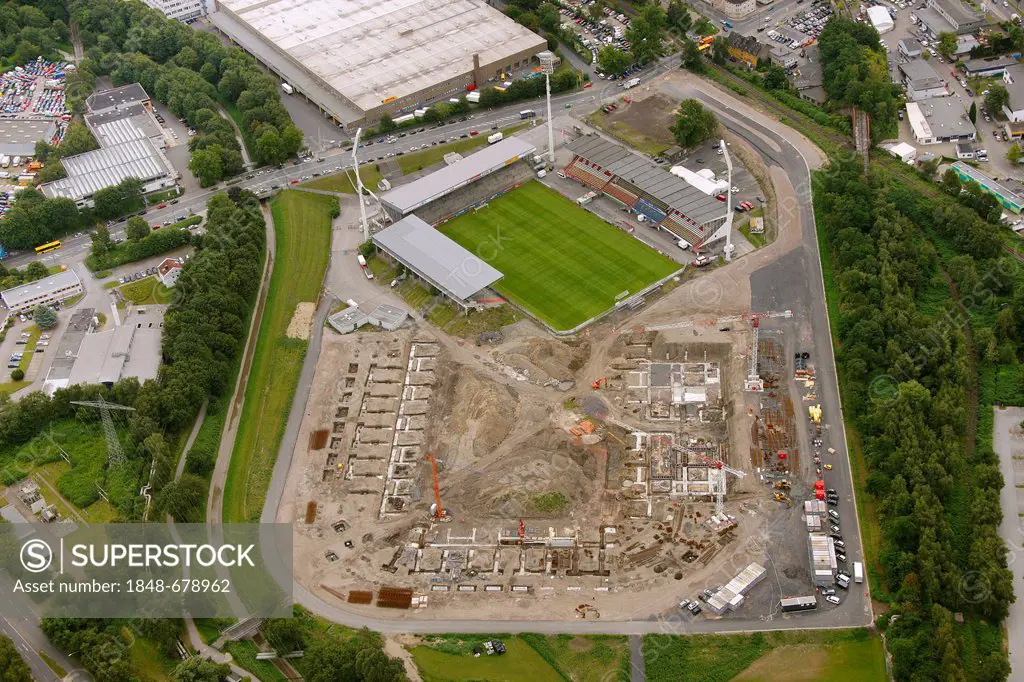 Aerial view, Georg-Melches-Stadion stadium, Essen, Ruhr area, North Rhine-Westphalia, Germany, Europe