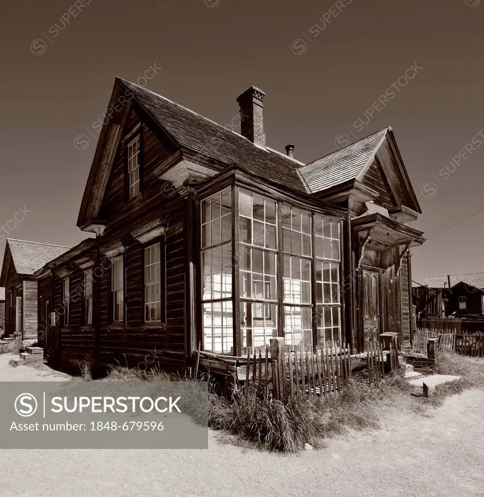 Residence of a wealthy citizen, James Stuart Cain, ghost town of Bodie, a former gold mining town, Bodie State Historic Park, California, United State...