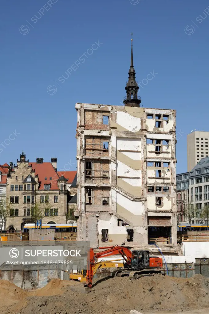 Construction site of the Hoefe am Bruehl, Leipzig, Saxony, Germany, Europe