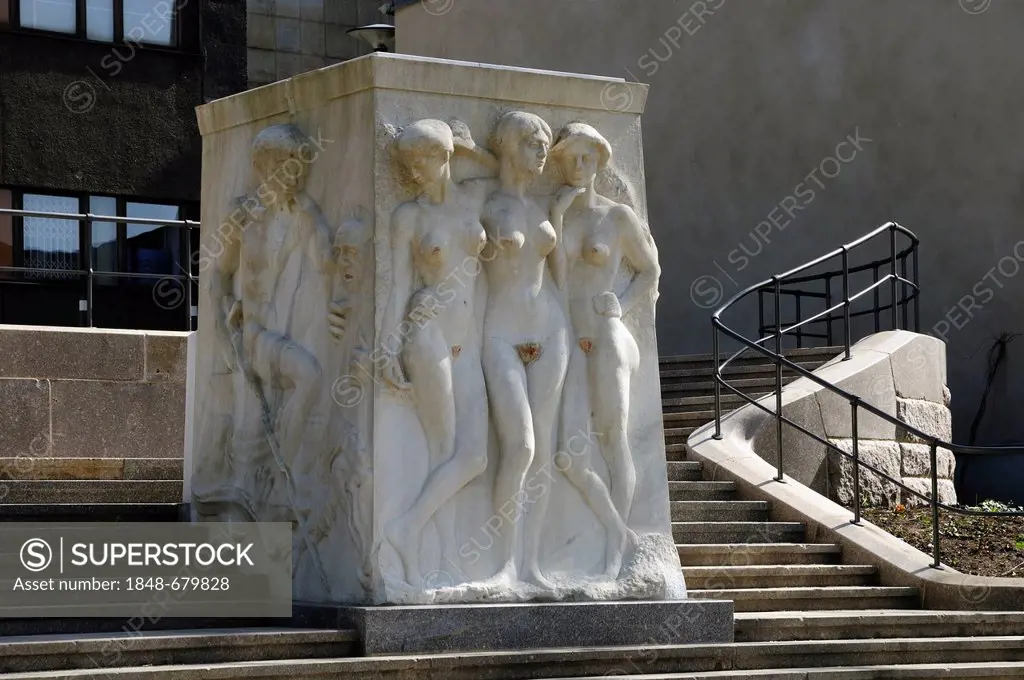 Staircase by Max Klinger with a monument to Richard Wagner, Leipzig, Saxony, Germany, Europe