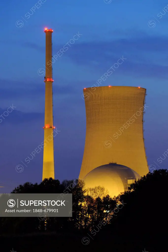 Grafenrheinfeld Nuclear Power Station, out of service, Grafenrheinfeld, Lower Franconia, Franconia, Bavaria, Germany, Europe