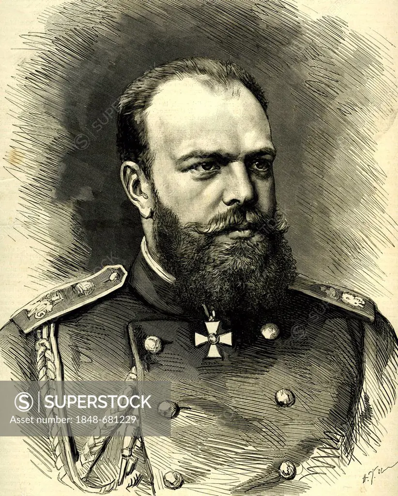 Alexander III Alexandrovitch Romanov of Russia, 1845 - 1894, historical portrait, 1896