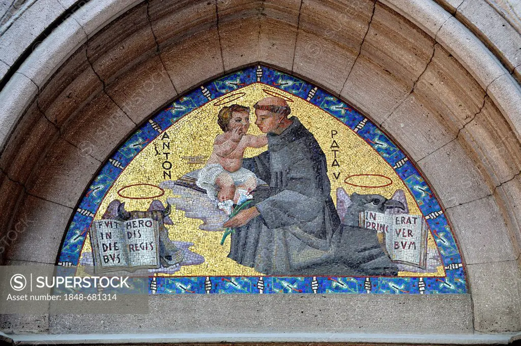 Mosaic on Sent Antuan Kilisesi church, St Antonio Kilisesi, Saint Antoine, Saint Anthony's Church, Istiklal Caddesi, Beyoglu district, Istanbul, Turke...