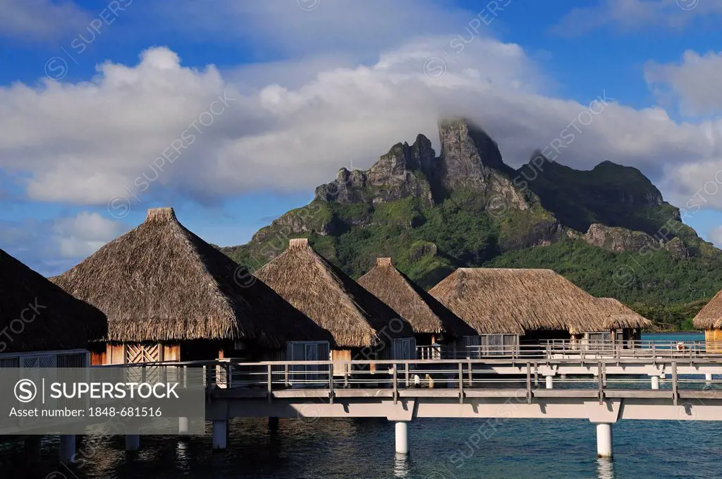 Mount Otemanu, St. Regis Bora Bora Resort, Bora Bora, Leeward Islands, Society Islands, French Polynesia, Pacific Ocean