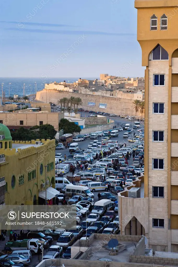 Traffic in Tripoli, Libya, North Africa, Africa