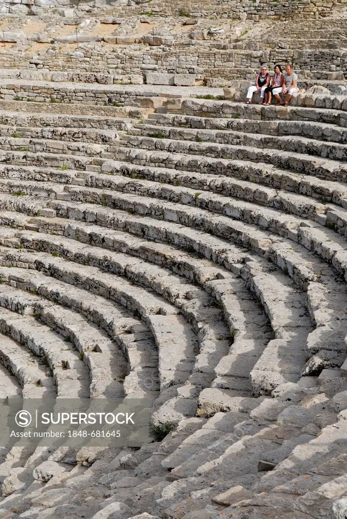 Amphitheater at the Temple of Segesta, Sicily, southern Italy, Italy, Europe