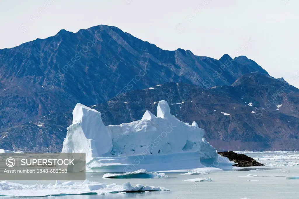 Icebergs off the Ammassalik Peninsula, Sermilik Fjord, East Greenland, Greenland