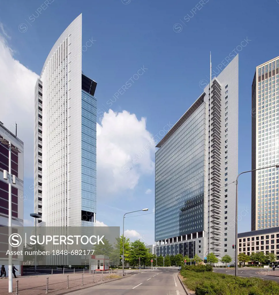 Castor and Pollux office buildings, Frankfurt am Main, Hesse, Germany, Europe, PublicGround