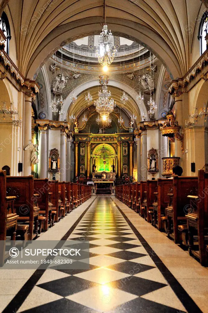 Nave of the church of the Dominican convent of Nuestra Señora del Rosario, Lima, UNESCO World Heritage Site, Peru, South America