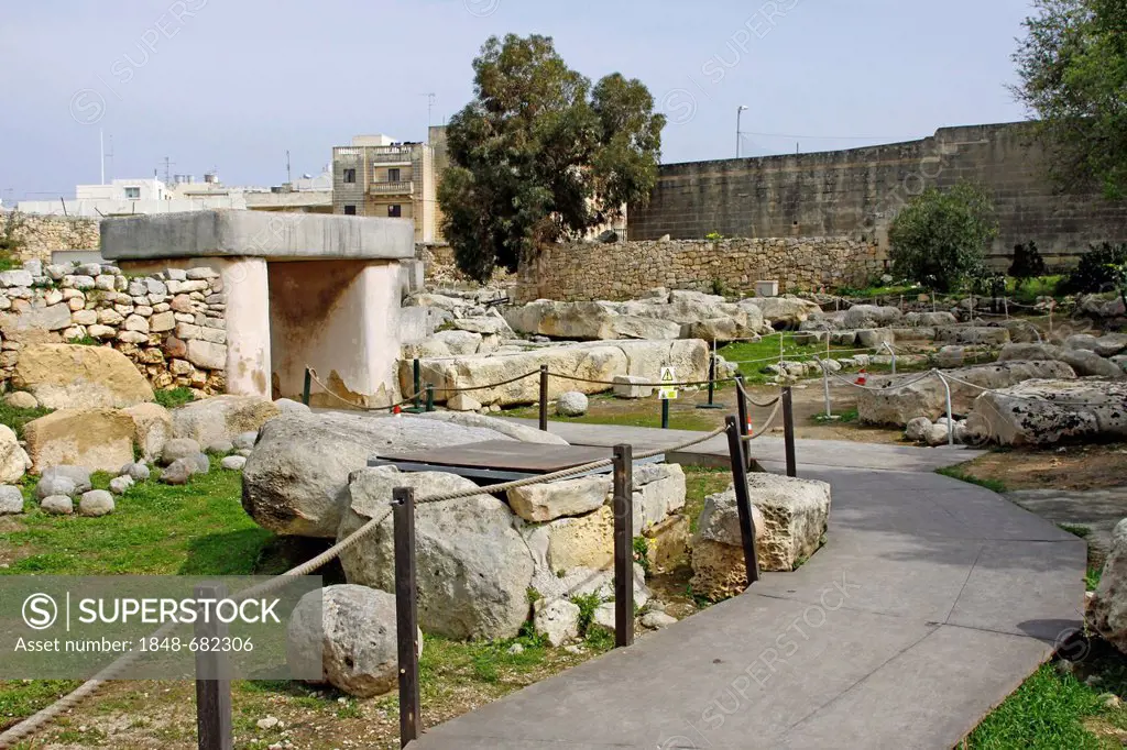 Neolithic megalithic temple, Tarxien Temples, UNESCO World Heritage Site, Paola, Malta, Europe