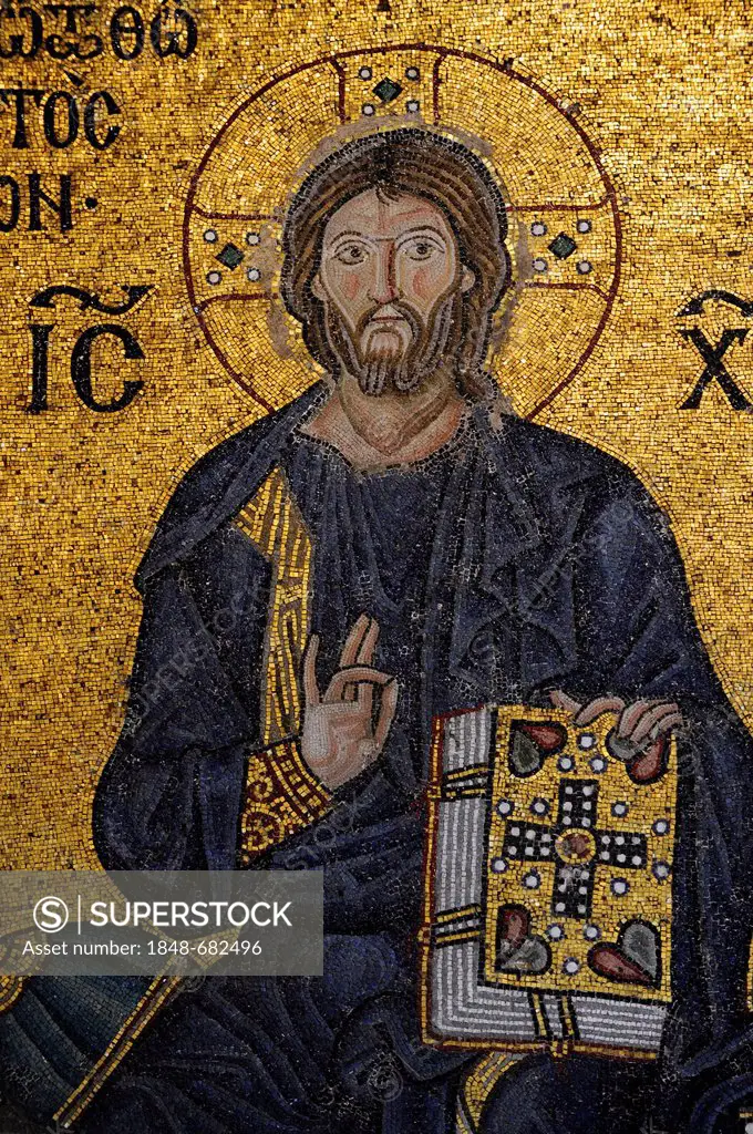Mosaic, Jesus Christ Pantocrator, Hagia Sophia, Ayasofya, Istanbul, Turkey