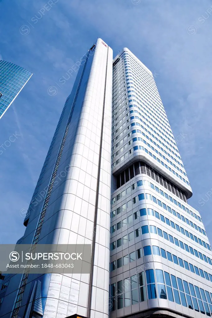 Silver Tower or Dreba-Hochhaus high-rise building, Deutsche Bahn office, Frankfurt am Main, Hesse, Germany, Europe