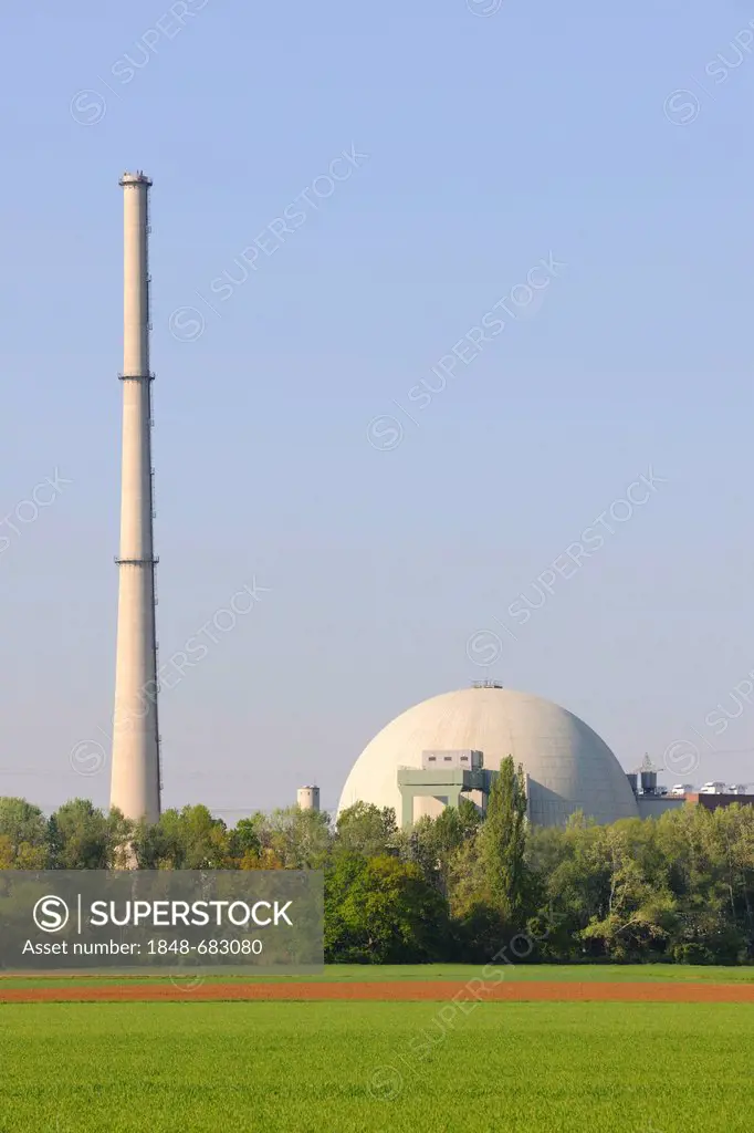 Grafenrheinfeld Nuclear Power Station, Grafenrheinfeld, Lower Franconia, Franconia, Bavaria, Germany, Europe