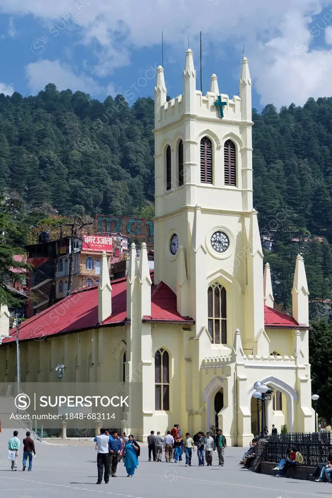 Christ Church, The Ridge, Shimla, Himachal Pradesh, North India, India, Asia
