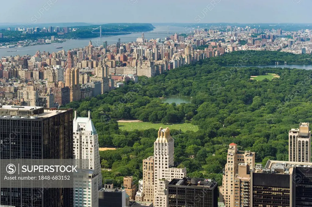 Central Park, view from the Rockefeller Center, Manhattan, New York, USA