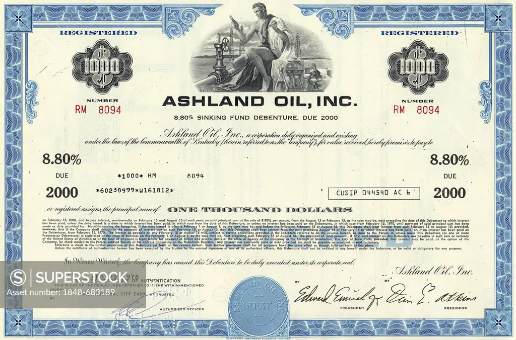 Historical share of Ashland Oil Inc., Kentucky, USA, 1978