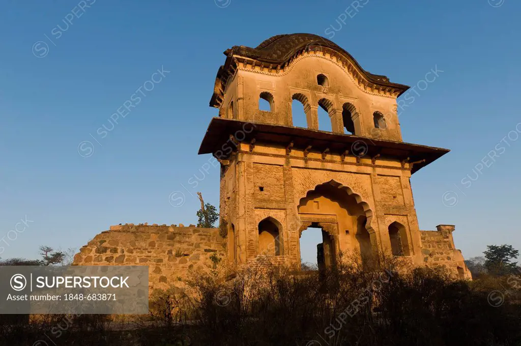 Ruin, Orchha, Madhya Pradesh, North India, India, Asia