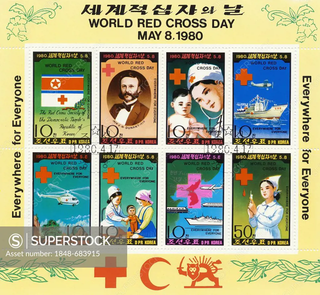 Stamps from North Korea, World Red Cross and Red Crescent Day 1980