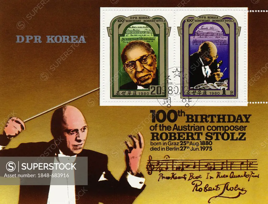 Stamps from North Korea, Robert Stolz, 1980