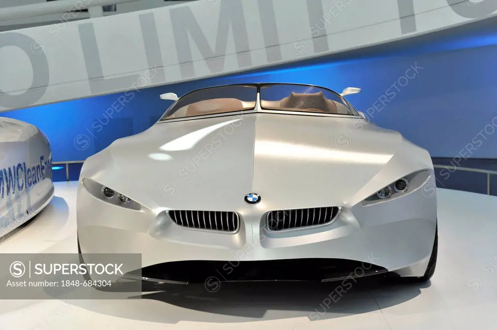 BMW Gina Light Visionary Model, 2001, 400 hp, weight 400 kg, BMW Museum,  Munich, Bavaria, Germany, Europe - SuperStock