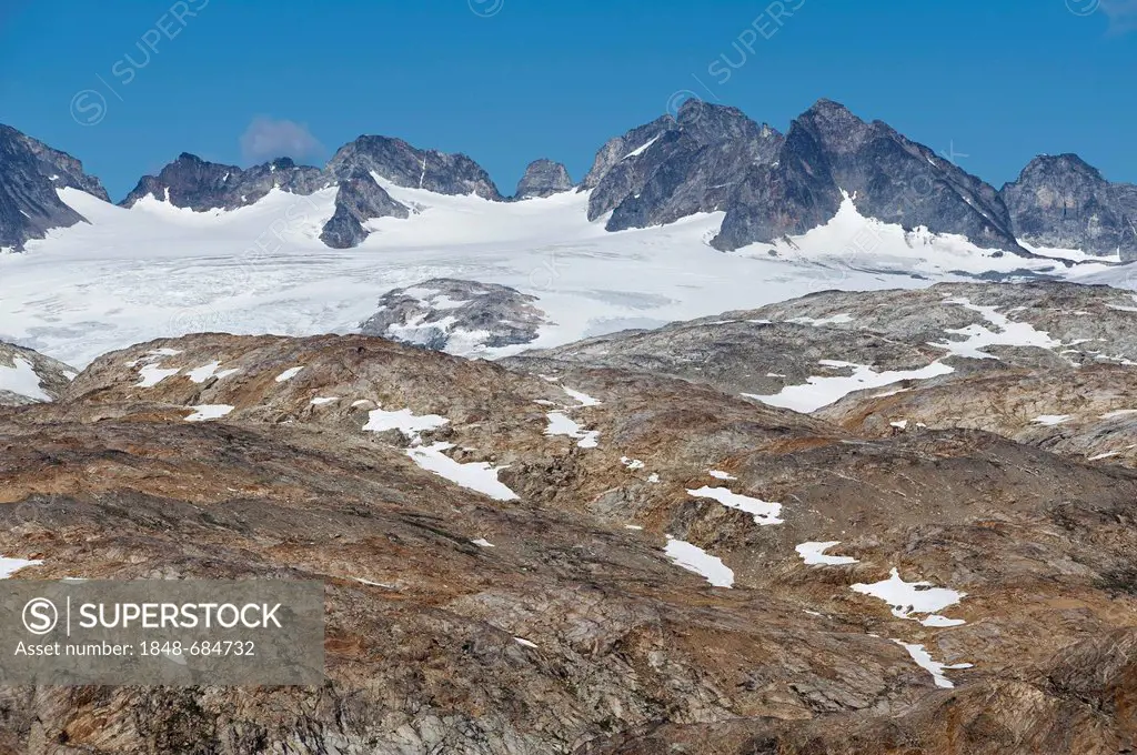 Mittivakkat Glacier, Ammassalik Peninsula, East Greenland, Greenland