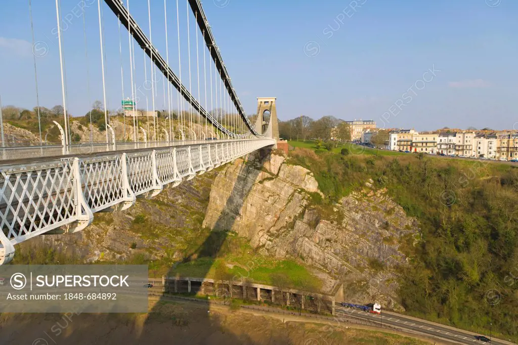 The Clifton Suspension Bridge spanning the Avon Gorge by Isambard Kingdom Brunel, Bristol, Gloucestershire, England, United Kingdom, Europe
