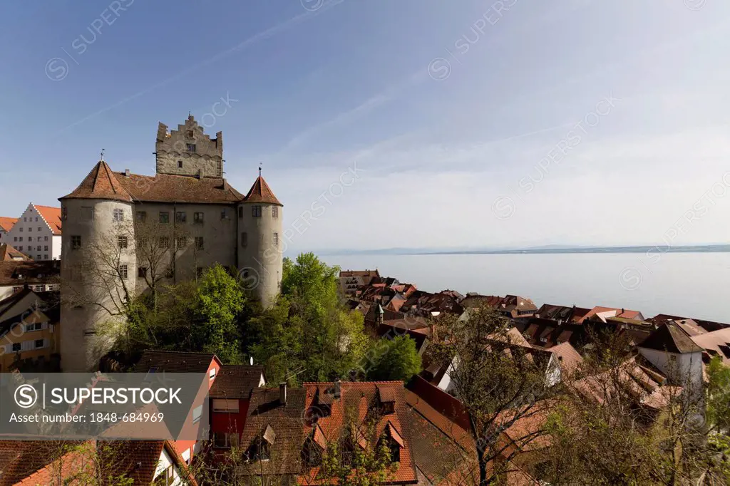 Burg Meersburg or Alte Burg castle, Lake Constance, Landkreis Konstanz county, Baden-Wuerttemberg, Germany, Europe