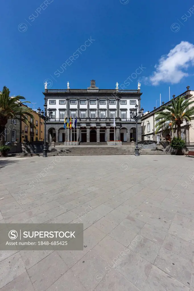 Plaza Santa Ana square, Casas Consistoriales, Town Hall, Vegueta, historic town centre of Las Palmas, Las Palmas de Gran Canaria, Gran Canaria, Canary...