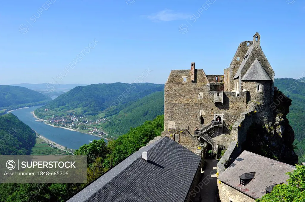 Aggstein castle ruins, Danube Valley, UNESCO World Heritage Site Wachau, Lower Austria, Austria, Europe