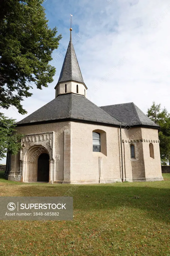 St. Sigismund Chapel, formerly St. Nicholas and St. Martin's Church, built around 1200, Romanesque eight-sided building, Oberwittighausen, Wittighause...