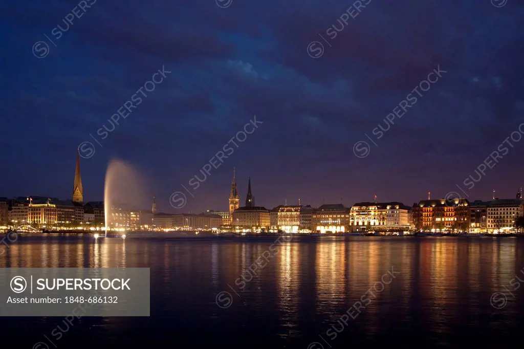 Binnenalster, Inner Alster Lake, Hamburg, Germany, Europe, PublicGround