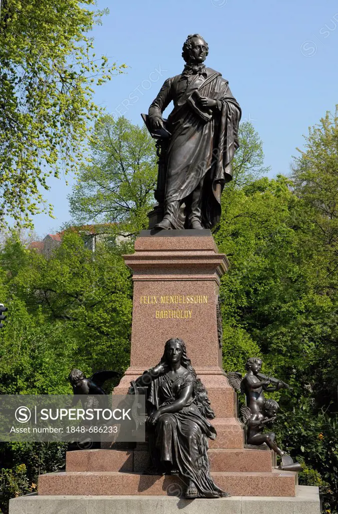 Monument to Felix Mendelssohn Bartholdy, Leipzig, Saxony, Germany, Europe