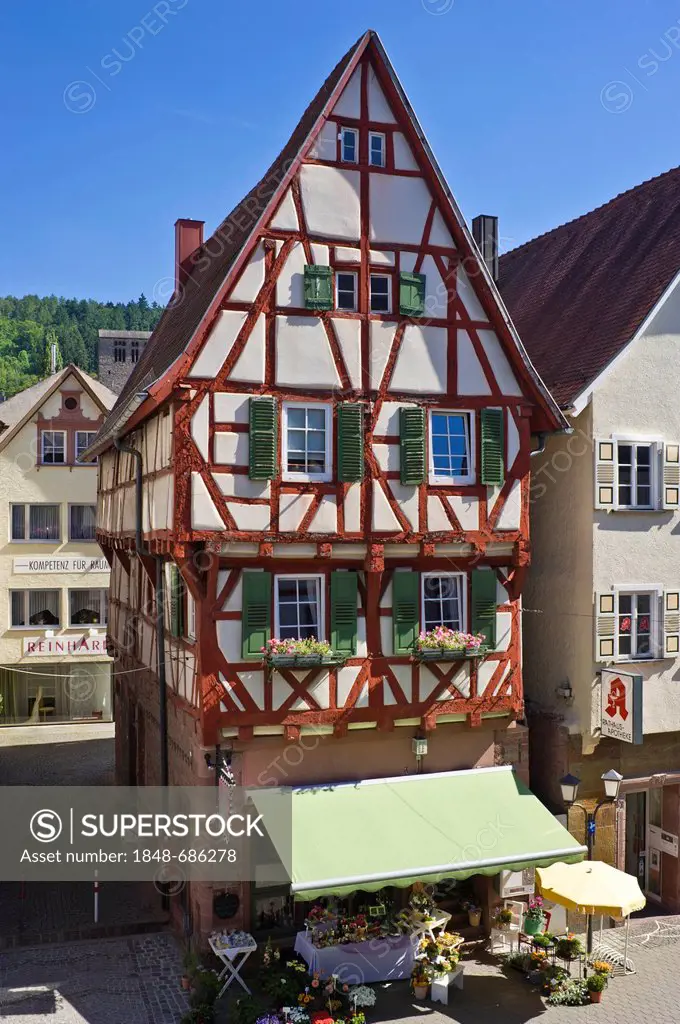 Salzhaus house half-timbered house, Mosbach, Rhein-Neckar-Kreis district, Baden-Wuerttemberg, Germany, Europe