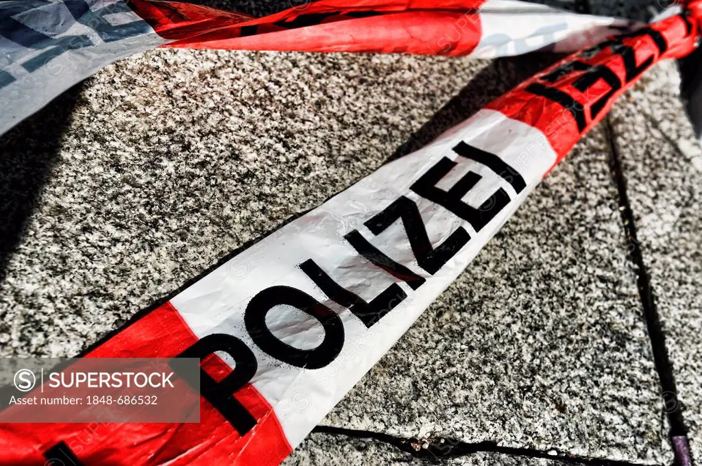 Police barrier tape, Germany, Europe