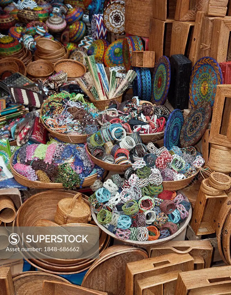 Souvenirs at a market stall, Ubud, central Bali, Bali, Indonesia, Southeast Asia, Asia