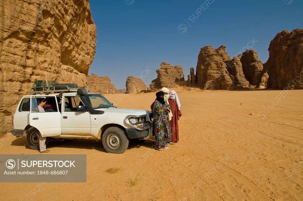 Native Tuaregs in the desert, Tikoubaouine, Algeria, Africa